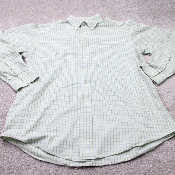 Brooks Brothers 346 Shirt Mens 16, 34/35 Green 100% Cotton Long Sleeve Button - Picture 3 of 12